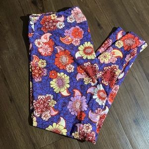 Lularoe TC2 flower print leggings